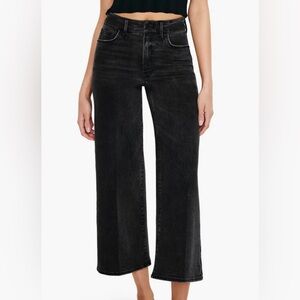 Eunina high rise, wide legged, cropped black denim size 5